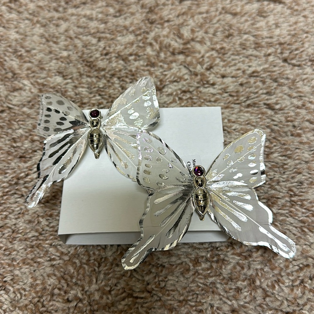 1 pair of Judith Leiber butterfly clip